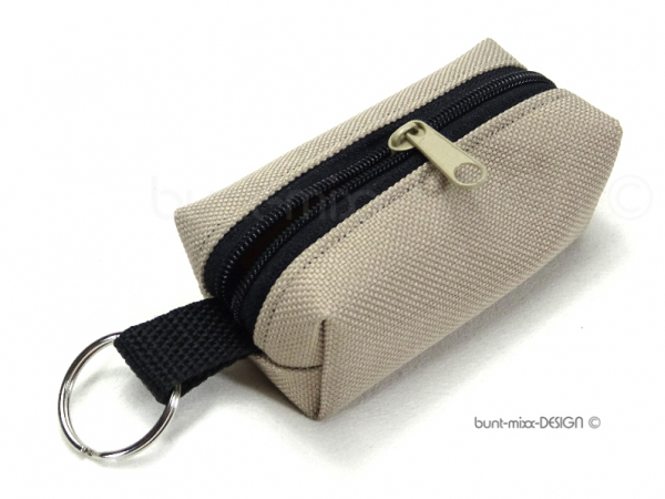 Schlüsselanhänger Minitasche SAND-beige, boxybag, handmade BuntMixxDESIGN